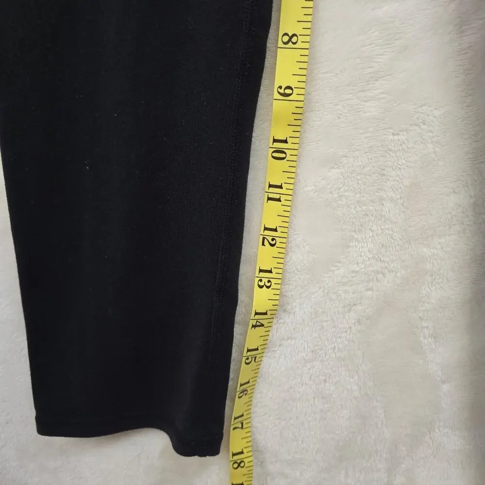 Alo Black Ribbed Athletic Leggings Capri sz Med